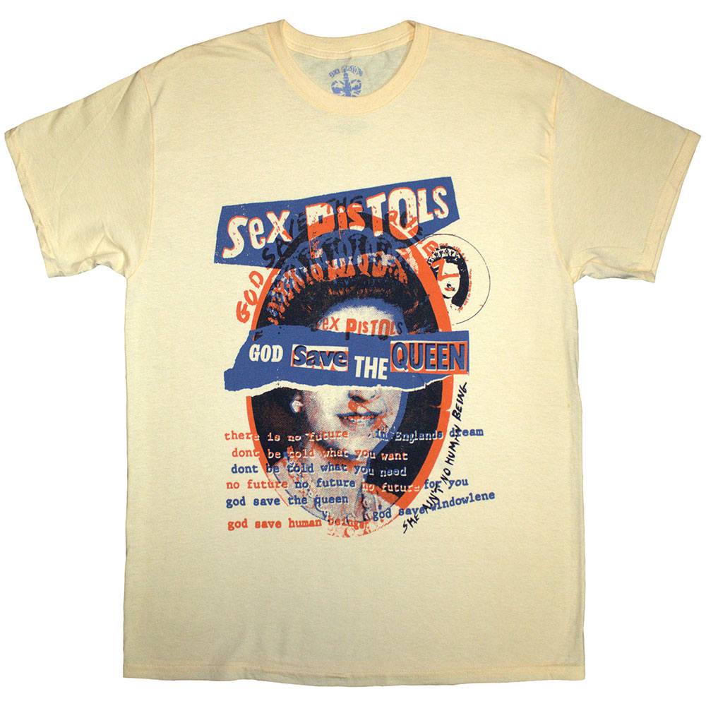 Sex Pistols - God Save The Queen Overlay Mens Tshirt - Yellow